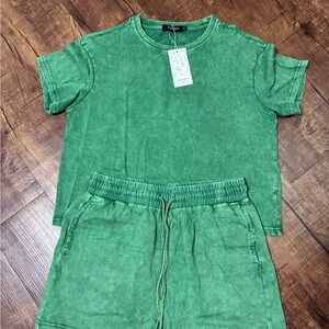 Green Casual Women's Set